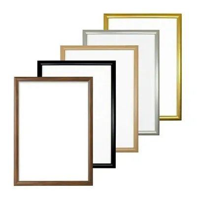 Budget Picture Frames Photo Poster Frames In Black Silver Gold Oak - A4 A3 10x8 • £30