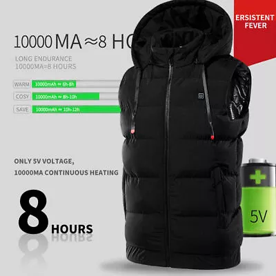 £21.99 • Buy Electric Heated Vest USB Rechargeable Heating Jacket Thermal Coat Winter Warmer