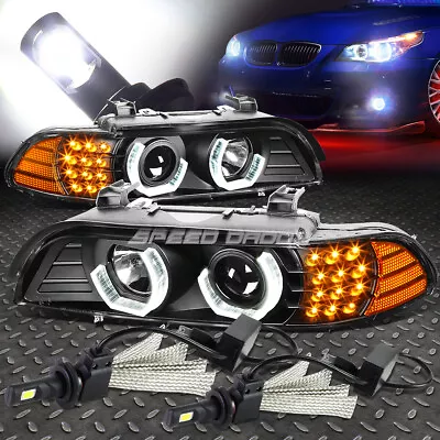 Black 3d Halo Headlight+led Corner+6000k White Led System For 96-03 E39 5-series • $283.55