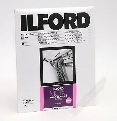 Ilford Multigrade 5 X7  12.7x17.8cm B&W Photo Darkroom Paper 25 Sheets Glossy • £14.99