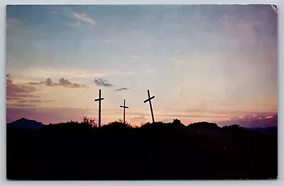 The Crosses At Sunrise Las Cruces NM New Mexico Vintage Chrome Postcard • $7.95