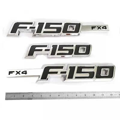 3x OEM F-150 Fx4 Emblem Fender Tailgate Badge F150 W Black Chrome CL3Z-16720-B A • $38.44