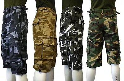 Mens Army Cargo Camo Combat Safari Military Shorts 30  - 44  • £17.99