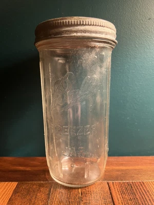 $10 • Buy Vtg Ball Refrigerator Freezer Glass Canning Jar W/ Zinc Ball Freezer Cap 22oz.