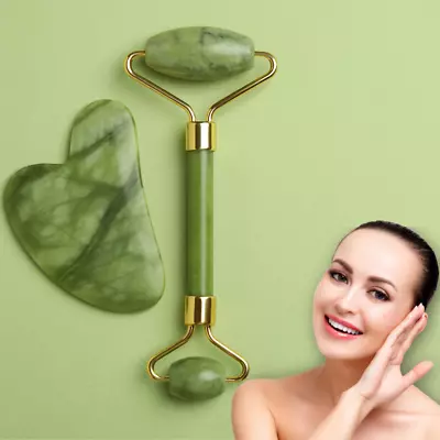 £4.99 • Buy Jade Roller Face Massager Gua Sha Facial Beauty Eye Neck Body Anti Ageing Tools