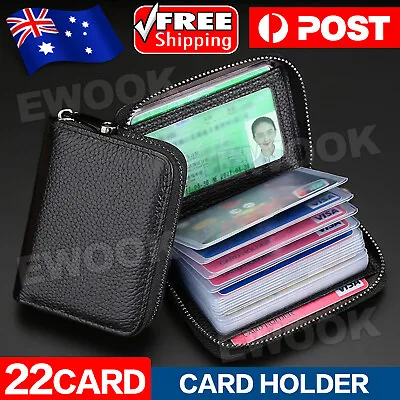 22card Wallet Business Case Purse Mini Leather Credit Card Holder RFID Blocking • $6.95