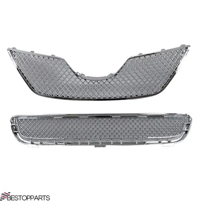 Fits 2007-2009 Toyota Camry Front Upper Lower Grille Mesh Style Chrome • $79.99