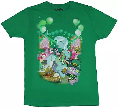 My Little Pony Adult New T-Shirt  - St. Patrick's Day Huge Pony Posse Party Pic • $12.98