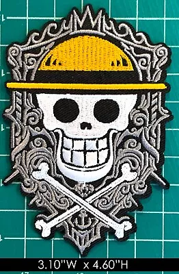 Monkey D Luffy: Jolly Roger Seal Embroidered Iron On Patch • $5.85