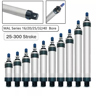 $13.30 • Buy MAL Mini 16/20/25/32/40 Bore Pneumatic Air Cylinder Single Rod Double Acting Lot