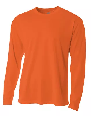 A4 N3253 Mens Long Sleeve Dri-Fit Polyester Crew Birds Eye Mesh T-Shirt • $13.77