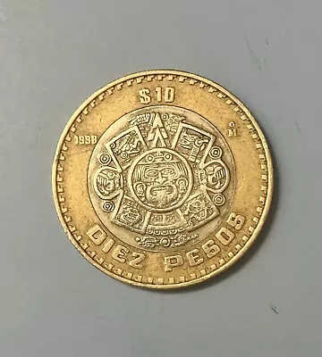 1998 MEXICO $10 PESO Bi-Metal Mexican Diez Pesos • $19.99