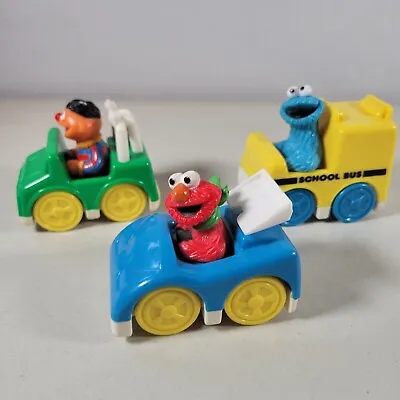 Sesame Street Car Lot Elmo Ernie And Cookie Monster Tyco 1993 • $19.59