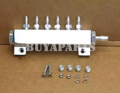 $22.99 • Buy Silver Aluminum Turbo Wastegate Boost Vacuum Intake Manifold 6 Ports 1/8 NPT
