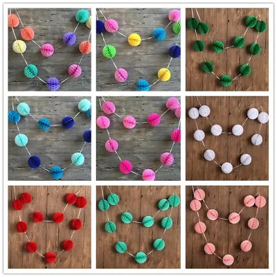 7ft Mini Honeycomb Ball Garland Party Birthday Special Rainbow • £3.28