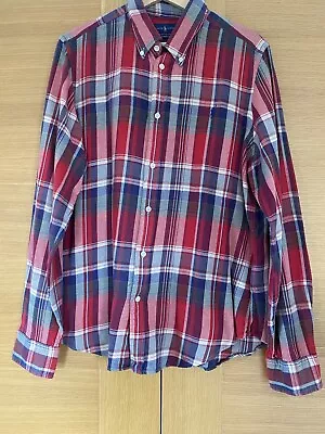 Ralph Lauren Red Checked Shirt Long Slv Oversized XL Classic Fit • £12