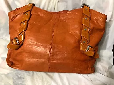 MARZIA ITALY Soft Orange Leather  Work Satchel Bag • $99