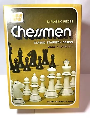 Vintage 1974 Whitman Plastic Chessmen Set (No Board) Chess Pieces 3 1/8  Size • $7