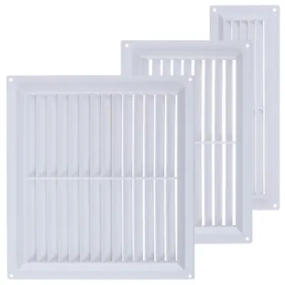 Plastic Louvre Air Vent Cover White With Fly Mesh For Ventilation 6x39x39x6 • £2.99