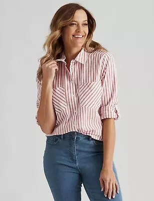 $20.64 • Buy Millers 3/4 Roll Sleeve Stripe Cotton Shirt Womens Clothing  Tops Blouse