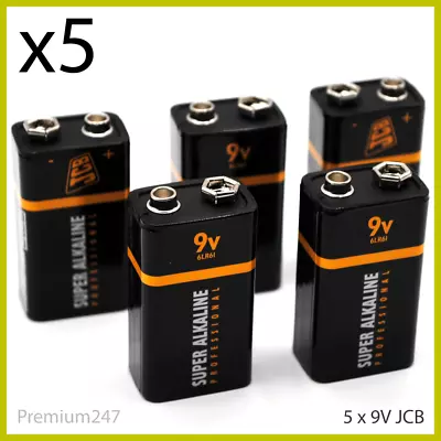 5 X Jcb Industrial 9v Pp3 Block Alkaline Batteries Mn1604 Longest Expiry • £6.89