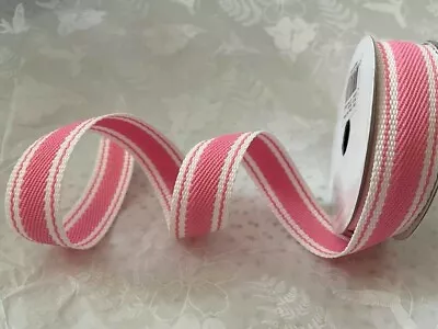 £1.95 • Buy TWILL STRIPE Heavy Ribbon Tape 22mm - 4 Colours & Various Lengths  **NEW STOCK**