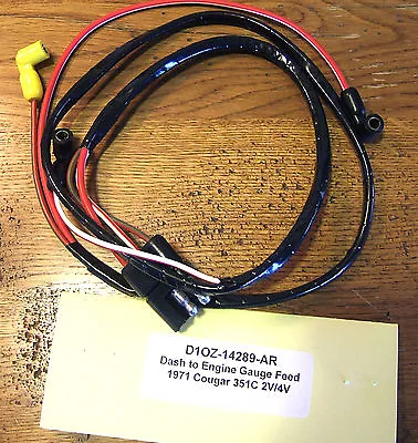 C21) 1971 Ford Mercury Cougar 351C 2V/4V Dash - Engine Gauge Feed Wiring Harness • $42.95