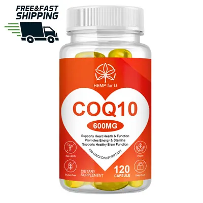 CoQ10 Coenzyme Q-10 Coenzyme 600mg Capsules BIOPERINE Antioxidant Heart Energy • $12.99