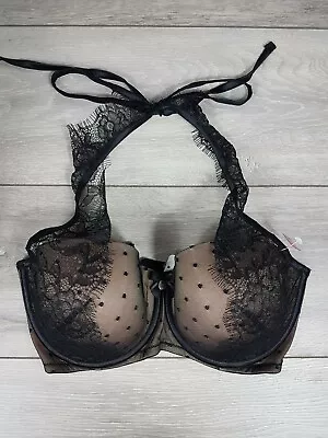 £11.95 • Buy New Boux Avenue  Halter Neck Push Up Padded Underwired Bra New £32 Black  B122