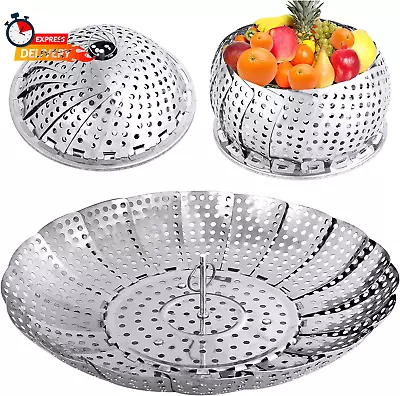 Veggie Vegetable Steamer Basket Folding Steaming Basket Metal Stainless Steel  • $11.83