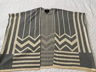 La Fee Verte Anthropologie Gray Stripe Hudsen Structed Open Front Cardigan XS • $19.99