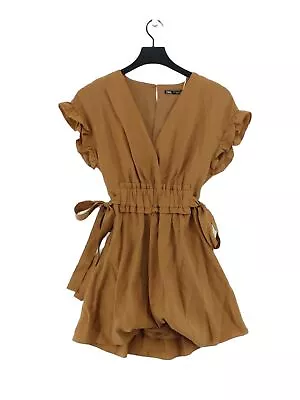 Zara Women's Midi Dress XS Brown Polyester With Lyocell Modal A-Line • £16