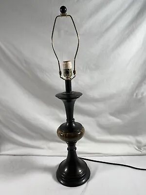 Vintage Bronze Gunmetal Marbel Black Table Lamp #44 • $114.55