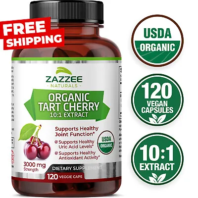 $22.97 • Buy USDA Organic Tart Cherry Extract 120 Count Vegan 3000 Mg Strength 10:1 Uric Acid