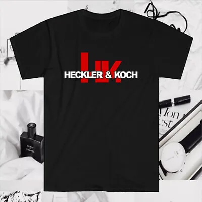 Heckler & Koch HK Firearms Guns Logo Men's Black T-Shirt Size S To 5XL • $25.64