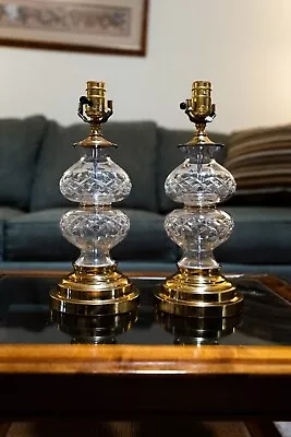 Set Of Two (2) Waterford Lismore Fine Cut Crystal Lamps - Flawless • $679