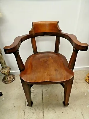 Antique Tasmanian Blackwood Saddle Seat Armchair Office Desk Captains Chair • $895