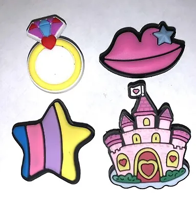 $6 • Buy Shoe Charms For Crocs Princess Castle Diamond Ring Kiss Lips Lucky Star Rainbow