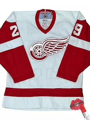 CCM Jersey Detroit Red Wings NHL Hockey - Youth Kids L / XL White VERNON 29 VTG • $33.75