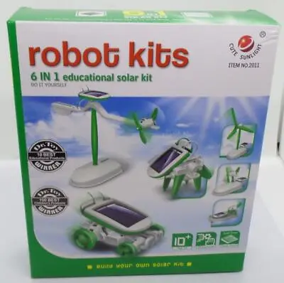 Cute Sunlight Robot Kits 6 In 1 Education Solar Kit Item 2011 Brand New • $11.69