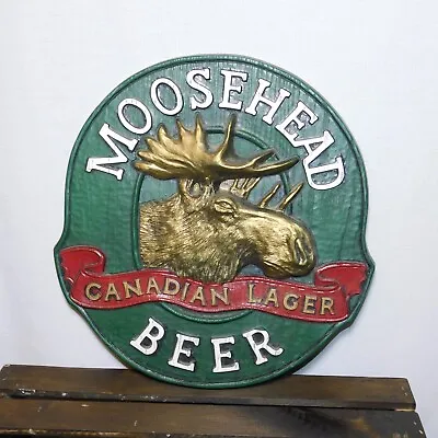 Vintage Moosehead Canadian Lager Beer 14X13 3D Plastic Man Cave Bar Sign Plaque • $28.88