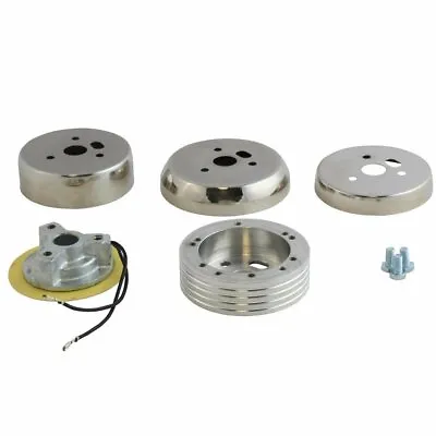 Polished 5 6 Hole Steering Wheel Hub Adapter Ford Mustang Galaxie 1965-1969 • $52.99