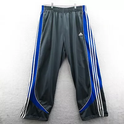 Adidas Pants Mens XL Gray Wide Leg Basketball Sweatpants Streetwear Vintage Pant • $34.19