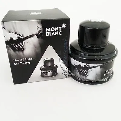 Montblanc Fountain Pen Ink Limited Edition Leo Tolstoy Sky Blue In Bottle In Box • $119