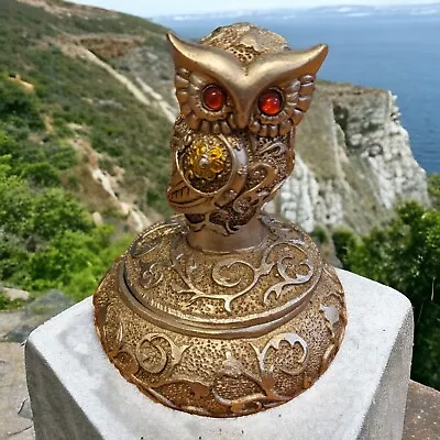 Owl Trinket Jewelry Collectible Box Bird Ornate Resin  • $14.99