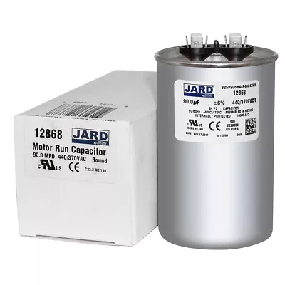 90 Uf MFD 370 440 VAC ROUND Capacitor 12868 Replaces C390R C490R 27L635 27L635BX • $13.85