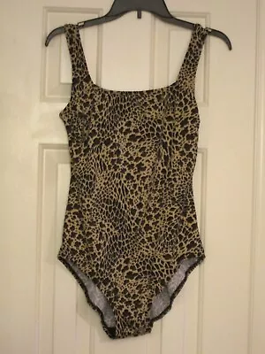 Gabar Sz 10 Animal Print 1 Piece Swimsuit Lined Lt Padded Bra Rn85736 • $9