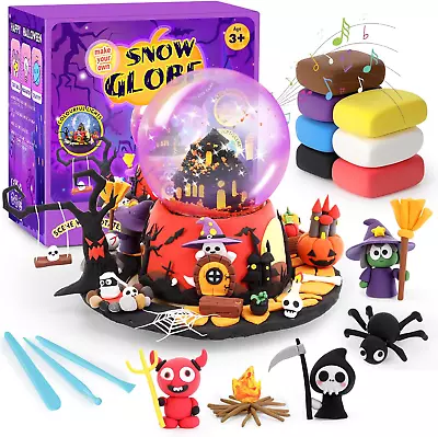 Halloween Craft Kit To Make Your Own Snow Globe With Air Dry Clay Rotating Music • $49.59