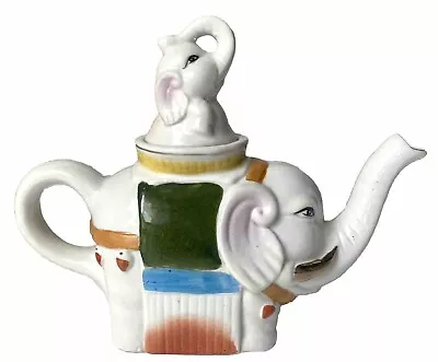 Elephant Teapot Momma With Baby In Lid Porcelain 1989s Vintage  • $12.99