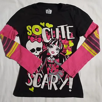 Girl's Monster High Size Small (6/6X) So Cute Scary Graphic Long Sleeve T-Shirt • $16.15